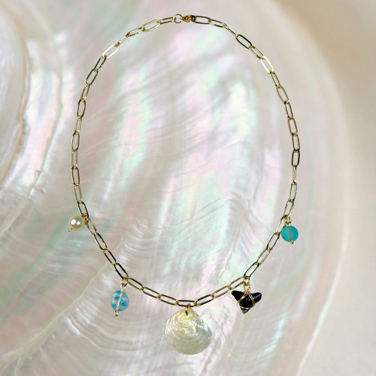 capiz charm necklace
