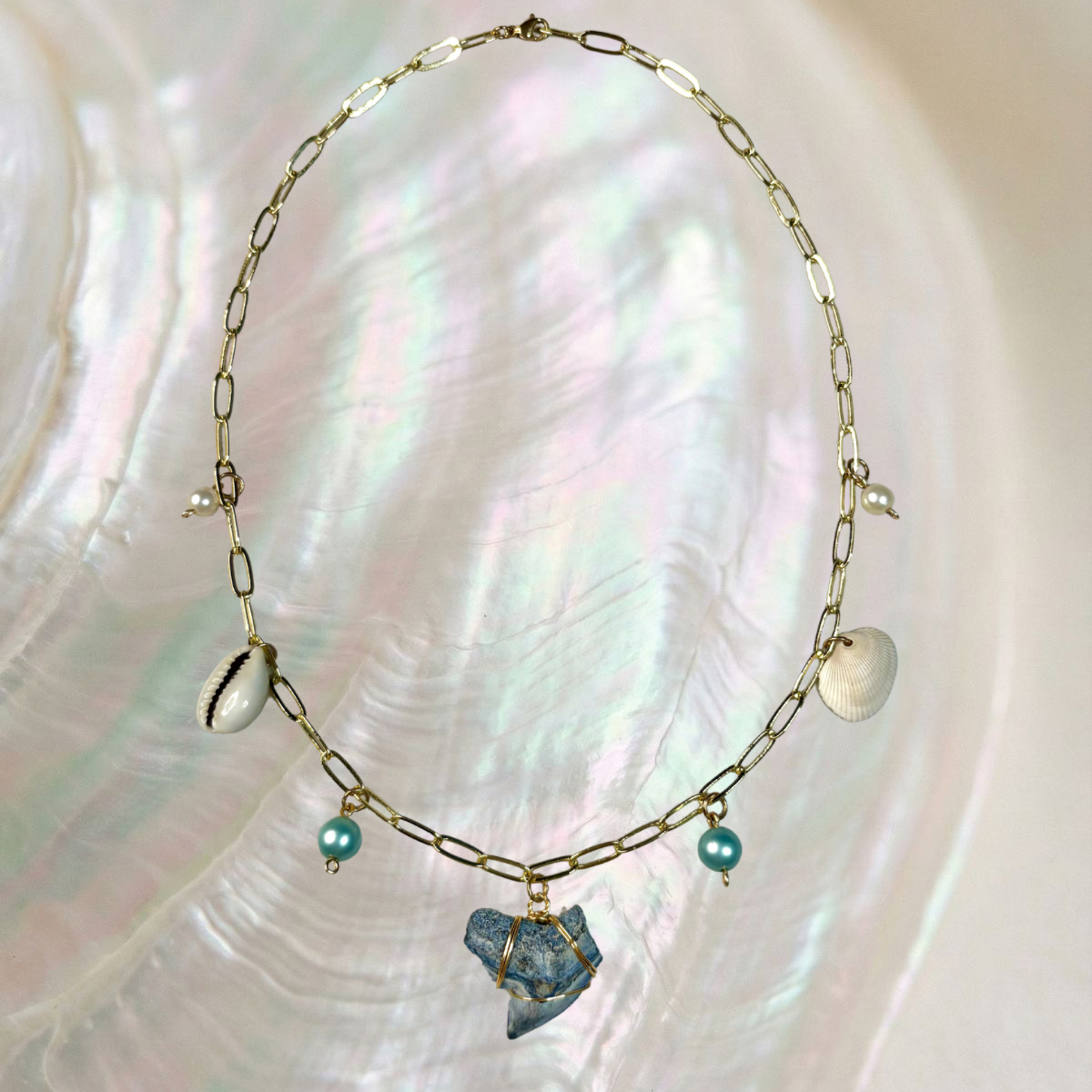 tiger shark tooth charm necklace