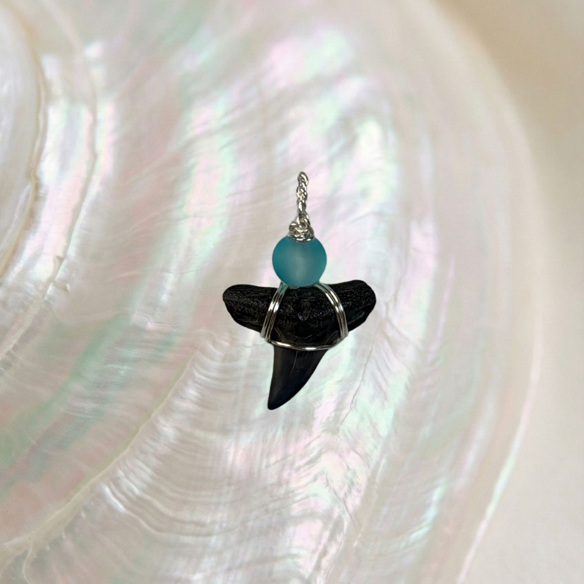 silver shark tooth pendant