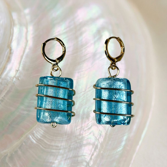 shimmer huggie earrings