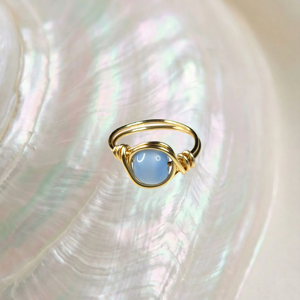 blue moonstone ring - size 7