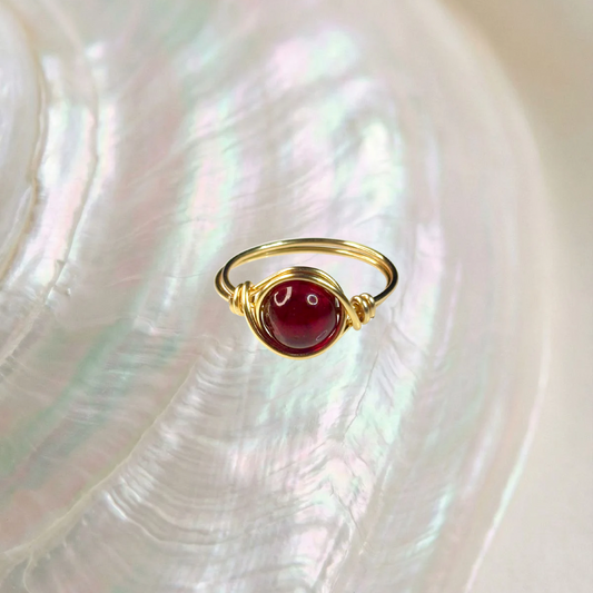 red glass ring - size 10