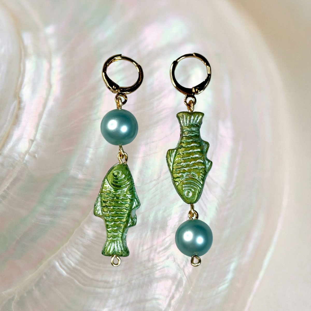 fish huggie earrings