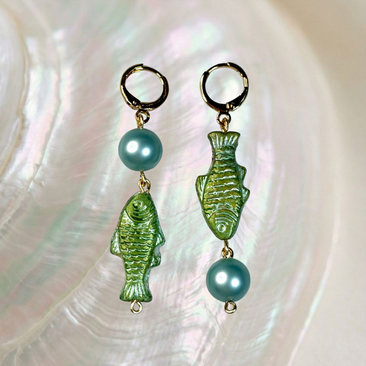 fish huggie earrings