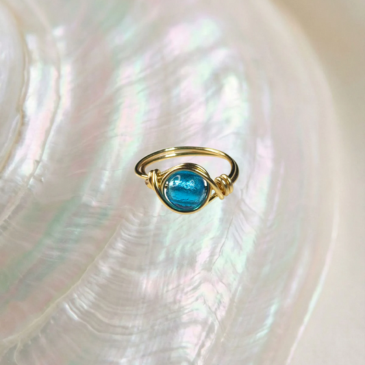 blue shimmer ring - size 6.5